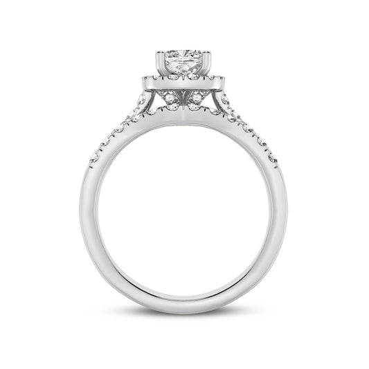 Princess Halo Engagement Ring with matching Band (SKU#00814RG)