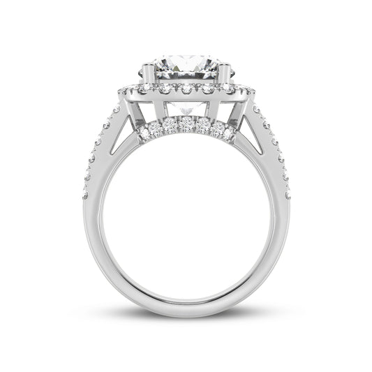 Round Halo Split Shank Engagement Ring (SKU#01014RG)