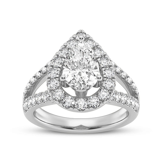 Pear Halo split shank Engagement Ring (SKU#01451BRG)