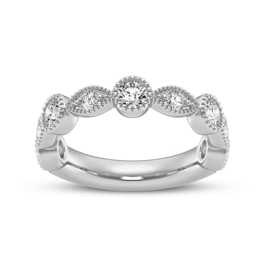 Women's Engagement Band With Millgraining  (SKU#01471ARG)