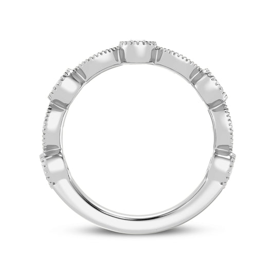 Women's Engagement Band With Millgraining  (SKU#01471ARG)