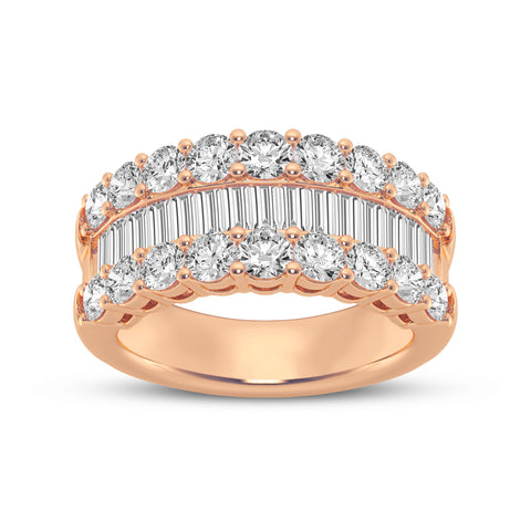 Women's Fashion Band With Round And Baguette Combination (SKU#02040RG)