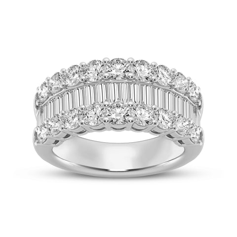 Women's Fashion Band With Round And Baguette Combination (SKU#02040RG)