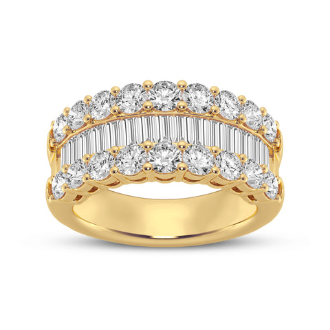 Women's Fashion Band With Round And Baguette Combination (SKU#02040RG)