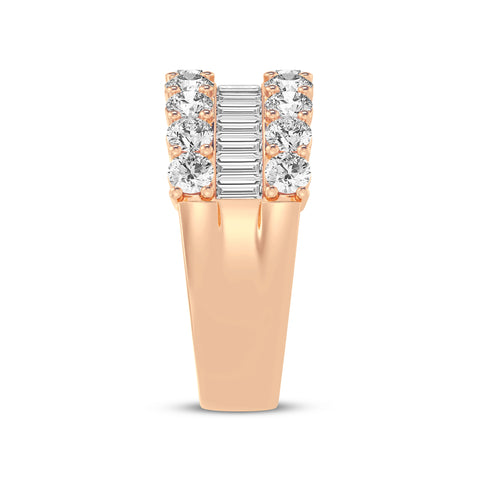 Women's Fashion Band With Round And Baguette Combination (SKU#02040RG)