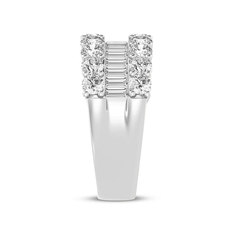 Women's Fashion Band With Round And Baguette Combination (SKU#02040RG)