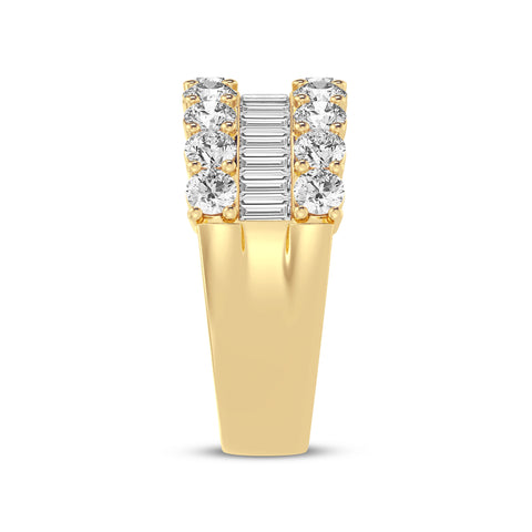 Women's Fashion Band With Round And Baguette Combination (SKU#02040RG)