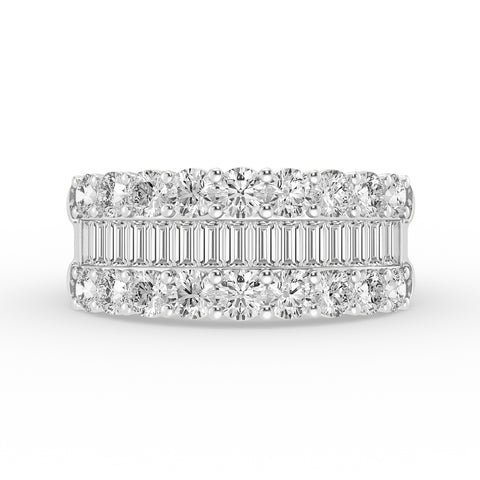 Women's Fashion Band With Round And Baguette Combination (SKU#02040RG)