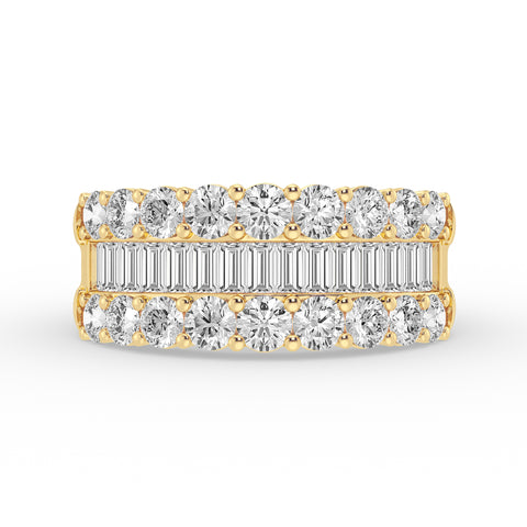 Women's Fashion Band With Round And Baguette Combination (SKU#02040RG)
