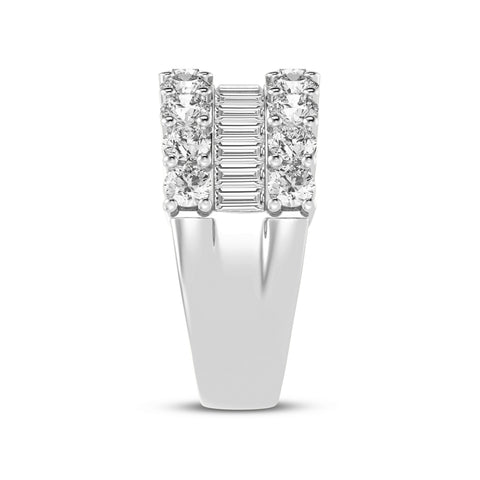 Women's Fashion Band With Round And Baguette Combination (SKU#03509RG)