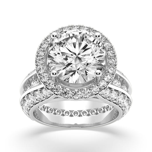 Round Halo Channel Engagement Ring (SKU#02069RG)