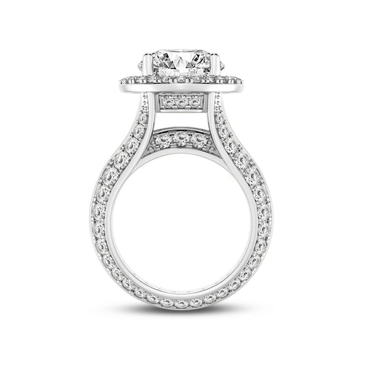 Round Halo Channel Engagement Ring (SKU#02069RG)