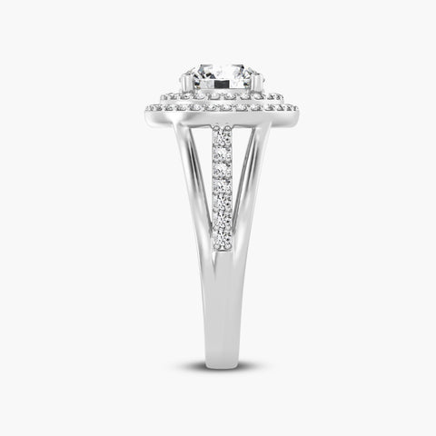 Double Round Halo Split Shank Engagement Ring (SKU#09312RG)