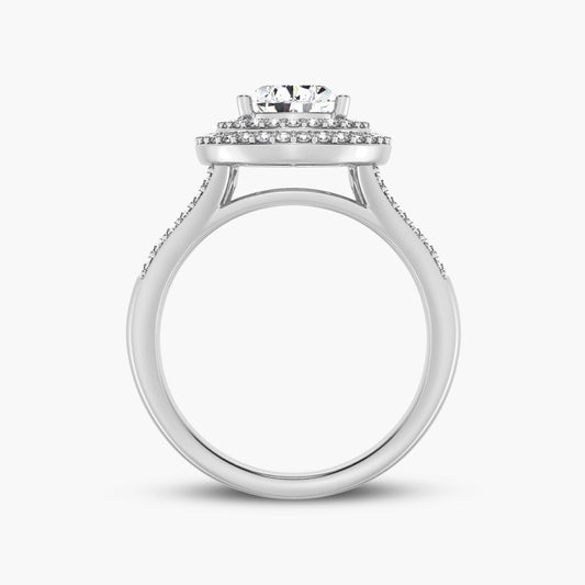 Double Pear Halo Split Shank Engagement Ring (SKU#09319RG)