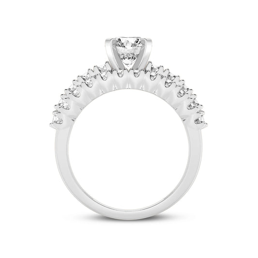 Round without Halo Engagement Ring with matching Band (SKU#00977RG)