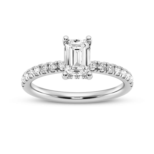 Emerald Cut Without Halo Engagement Ring (SKU#09986RG-050)