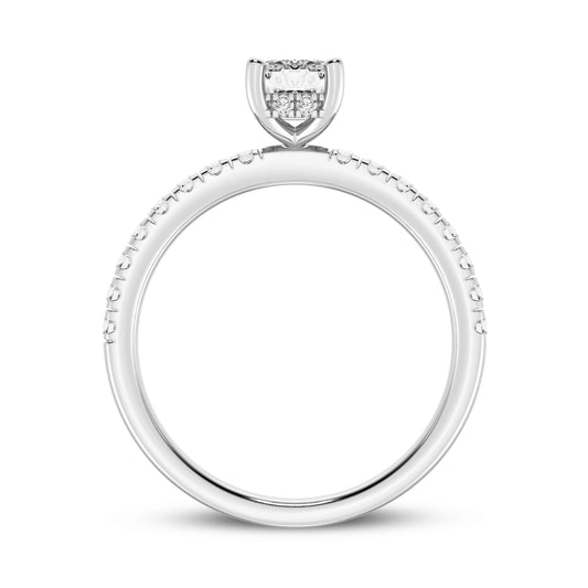 Emerald Cut Without Halo Engagement Ring (SKU#09986RG-050)