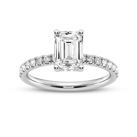 Emerald Cut Without Halo Engagement Ring (SKU#09986RG-100)