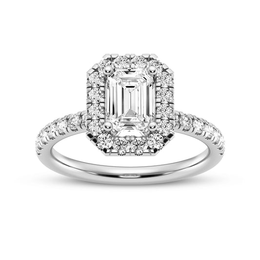 Emerald Cut Halo Engagement Ring (SKU#09991RG-050)