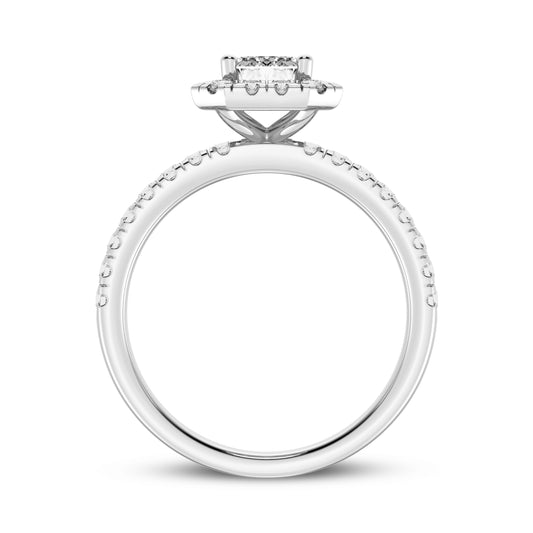 Emerald Cut Halo Engagement Ring (SKU#09991RG-050)