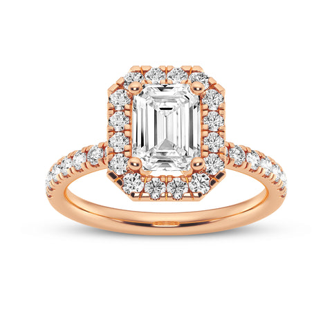 Emerald Cut Halo Engagement Ring (SKU#09991RG-100)