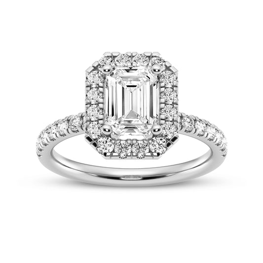 Emerald Cut Halo Engagement Ring (SKU#09991RG-100)
