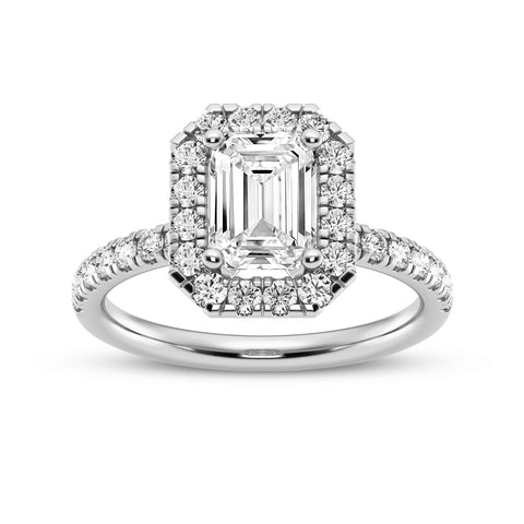 Emerald Cut Halo Engagement Ring (SKU#09991RG-100)