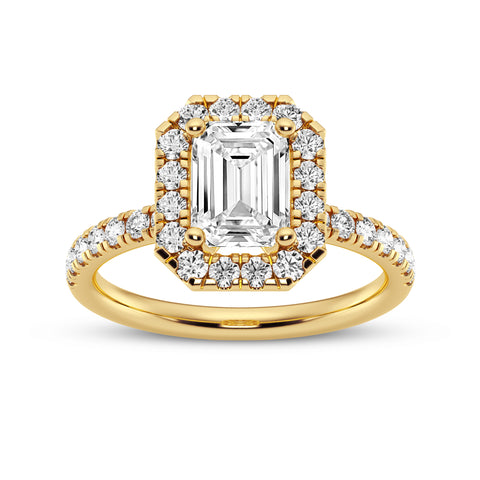Emerald Cut Halo Engagement Ring (SKU#09991RG-100)