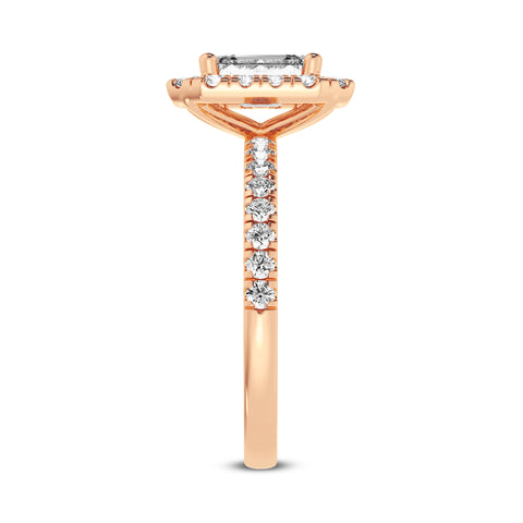 Emerald Cut Halo Engagement Ring (SKU#09991RG-100)