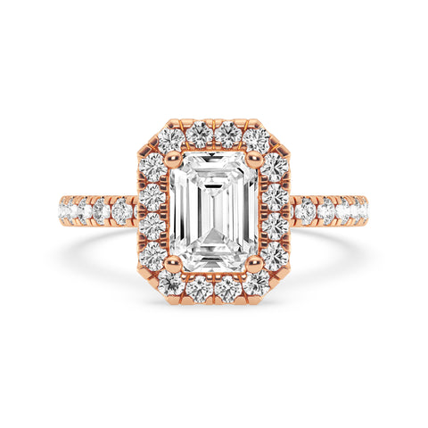 Emerald Cut Halo Engagement Ring (SKU#09991RG-100)