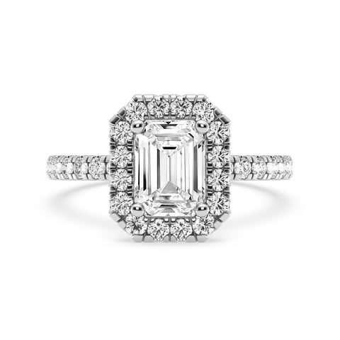 Emerald Cut Halo Engagement Ring (SKU#09991RG-100)