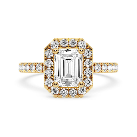 Emerald Cut Halo Engagement Ring (SKU#09991RG-100)