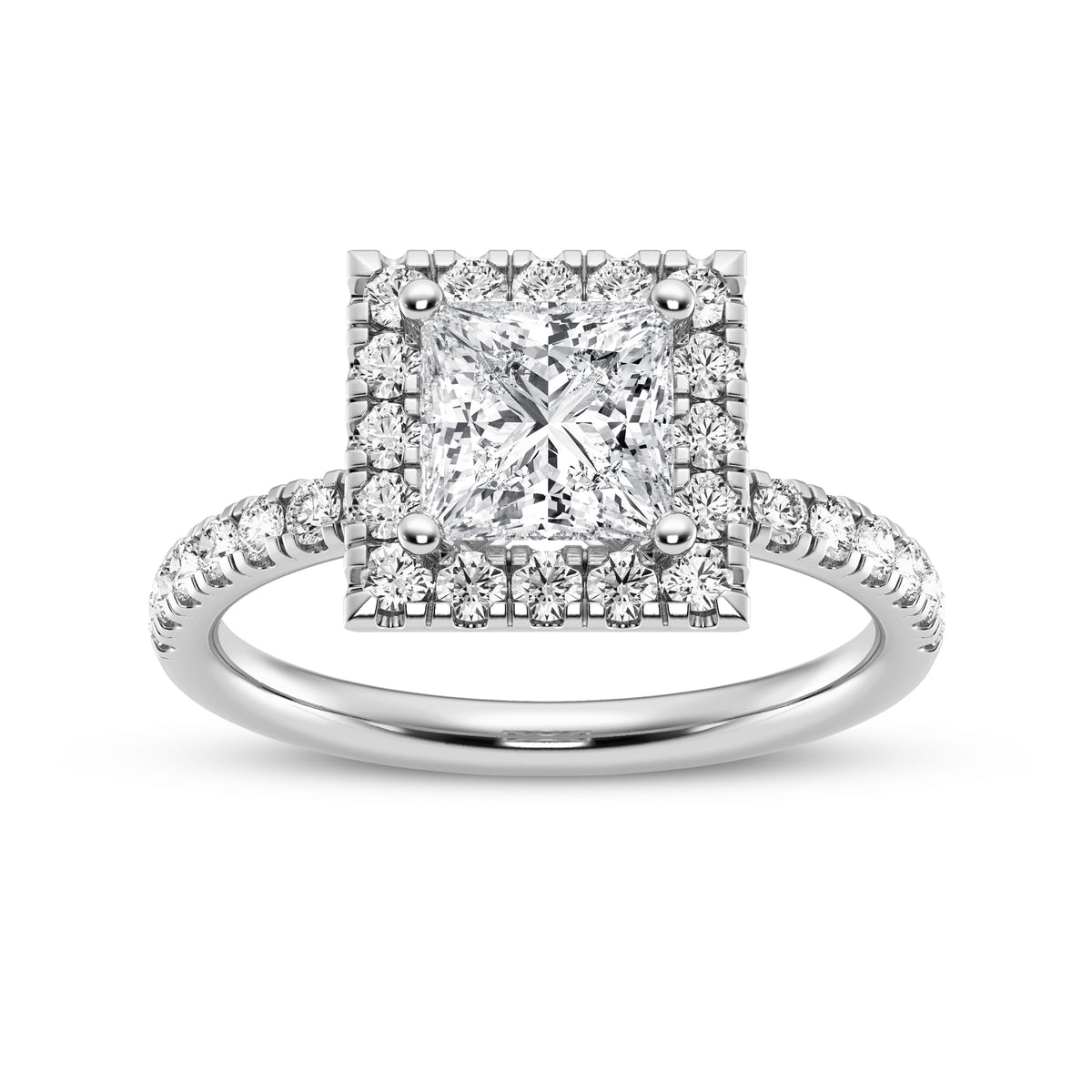 Princess Halo Engagement Ring (SKU#09993RG-100)