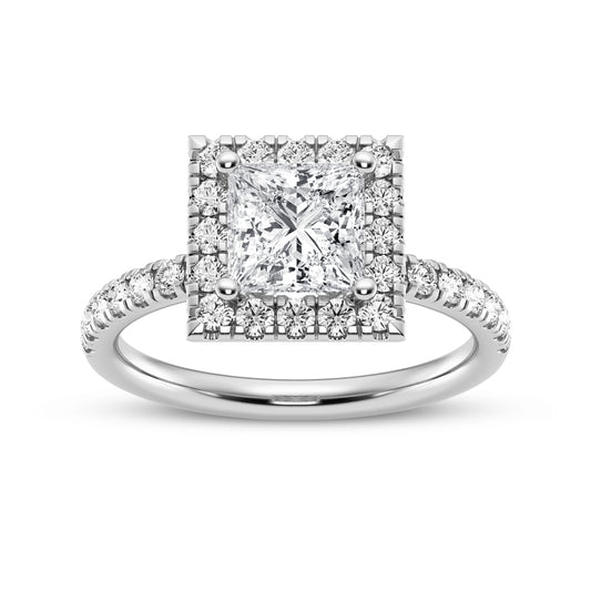 Princess Halo Engagement Ring (SKU#09993RG-100)
