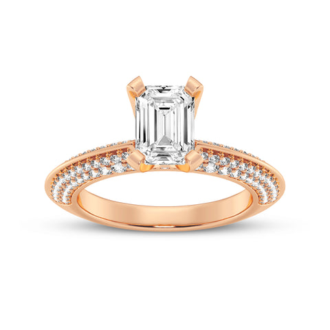 Emerald Cut Without Halo Engagement Ring (SKU#10003RG-100)