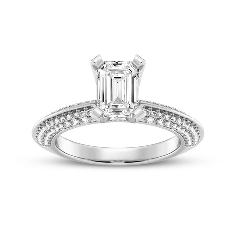 Emerald Cut Without Halo Engagement Ring (SKU#10003RG-100)