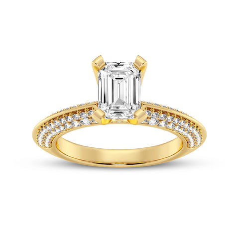 Emerald Cut Without Halo Engagement Ring (SKU#10003RG-100)