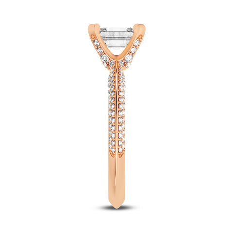 Emerald Cut Without Halo Engagement Ring (SKU#10003RG-100)