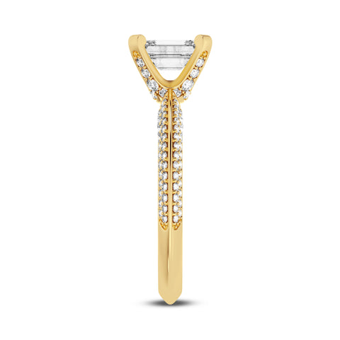 Emerald Cut Without Halo Engagement Ring (SKU#10003RG-100)