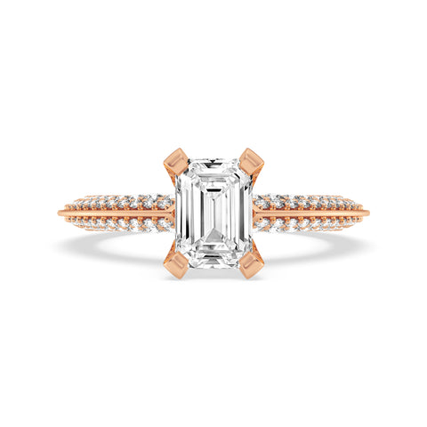 Emerald Cut Without Halo Engagement Ring (SKU#10003RG-100)