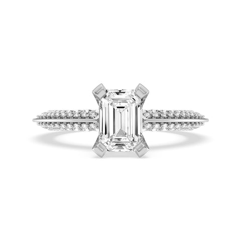 Emerald Cut Without Halo Engagement Ring (SKU#10003RG-100)