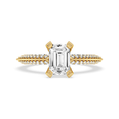 Emerald Cut Without Halo Engagement Ring (SKU#10003RG-100)