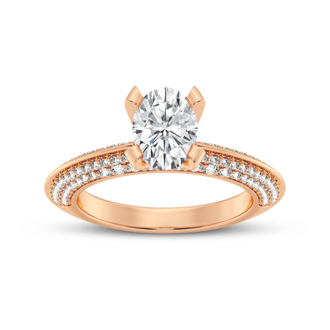Oval Without Halo Engagement Ring (SKU#10004RG-100)