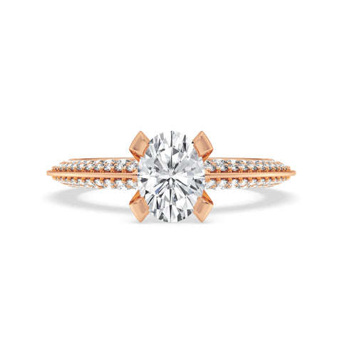 Oval Without Halo Engagement Ring (SKU#10004RG-100)