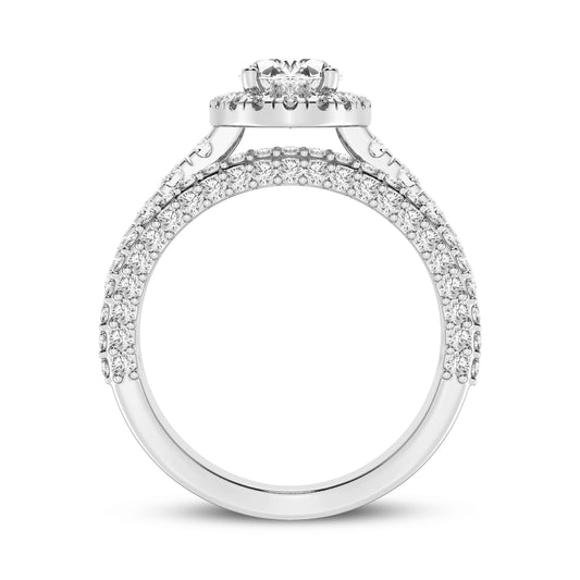 Oval Halo Three Row Engagement Ring (SKU#10008RG-100)