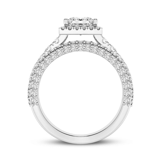 Princess Halo Three Row Engagement Ring (SKU#10010RG-100)