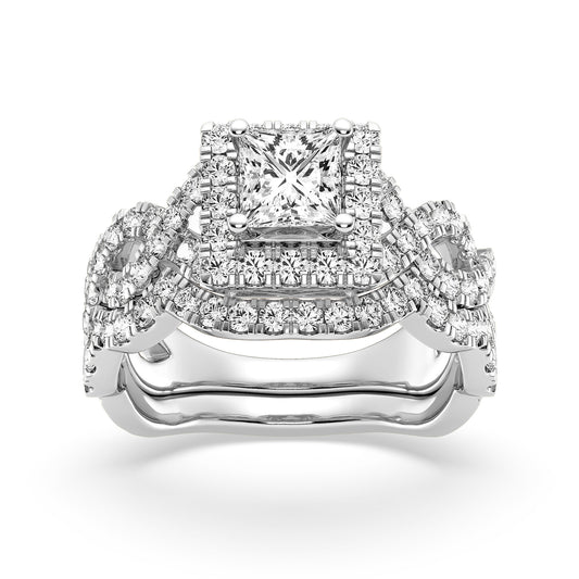 Round without Halo Engagement Ring with matching Band (SKU#01823RG)