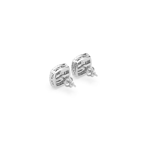 Composite Fashion Earring With Round And Baguette Combination (SKU#04809ER)