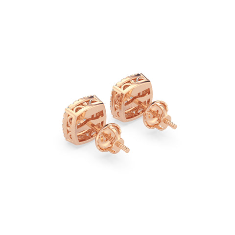 Composite Fashion Earring With Round And Baguette Combination (SKU#04809AER)