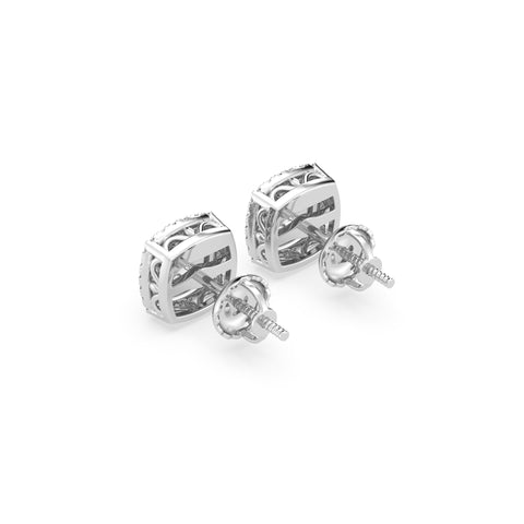 Composite Fashion Earring With Round And Baguette Combination (SKU#04809AER)